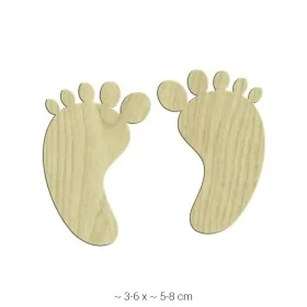 KD110 Dekoratif Bebek Ayak İzleri Ahşap Boyanabilir Obje